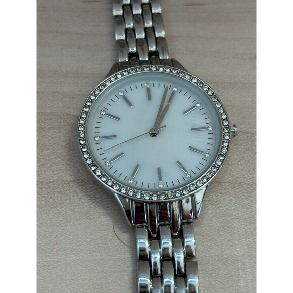 INC International Concepts I.N.C. Women's Watch 36mm Silver Crystal Pearl Face - Picture 6 of 6